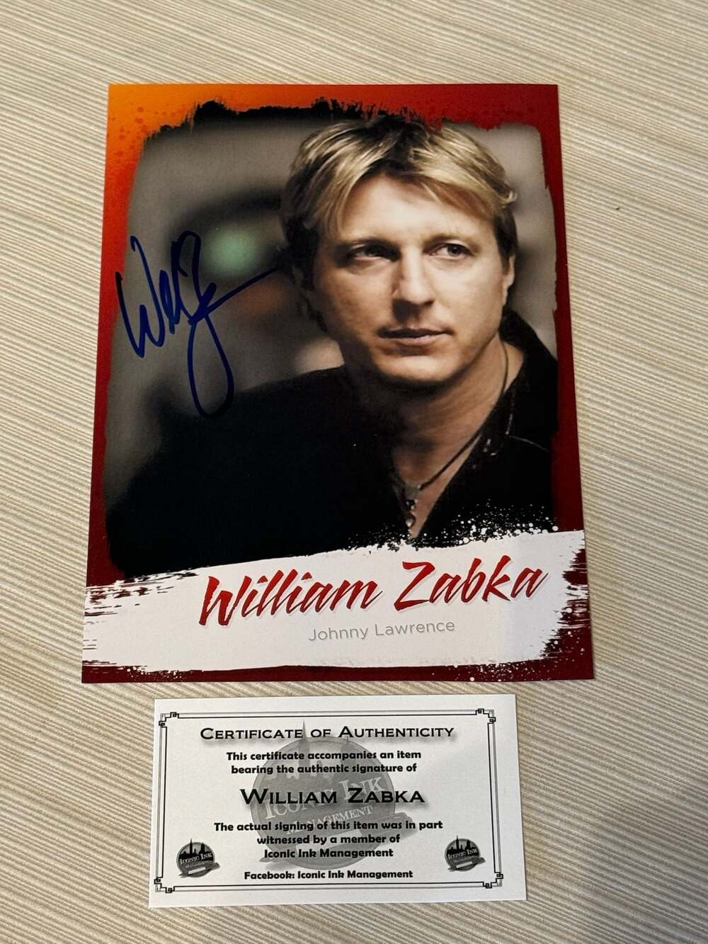 William Zabka Autographed 5x7 Print Johnny Lawrence Cobra Kai with COA